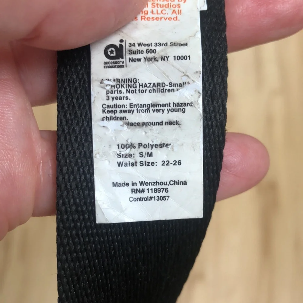 Despicable Me Minions Black Web Belt Small/ Medium